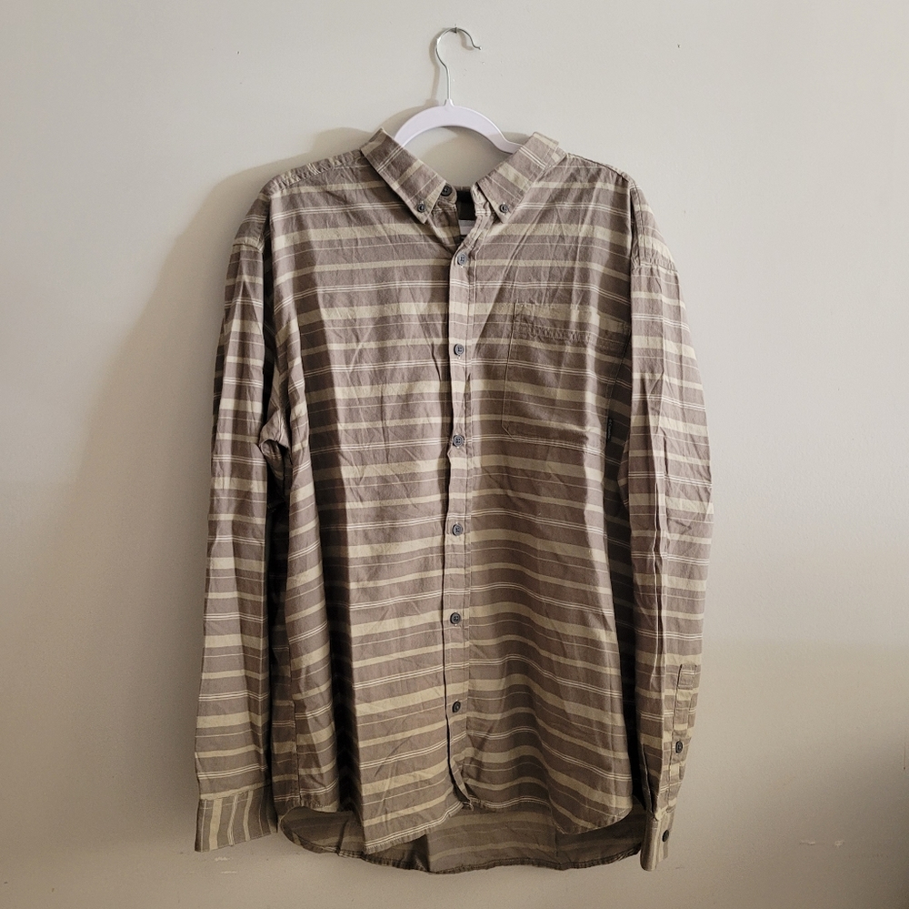 Columbia Striped Long Sleeve Button Down Top